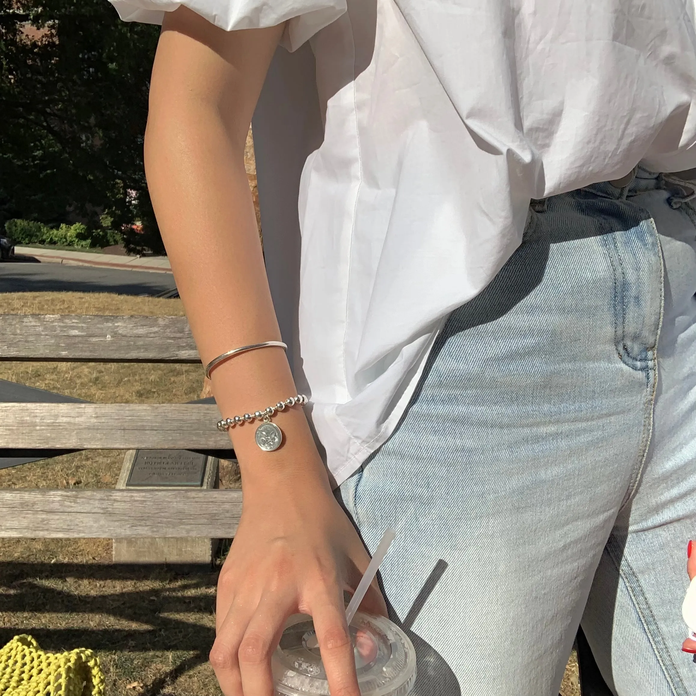 [Silver 925] All Sterling Silver Coin Bracelet