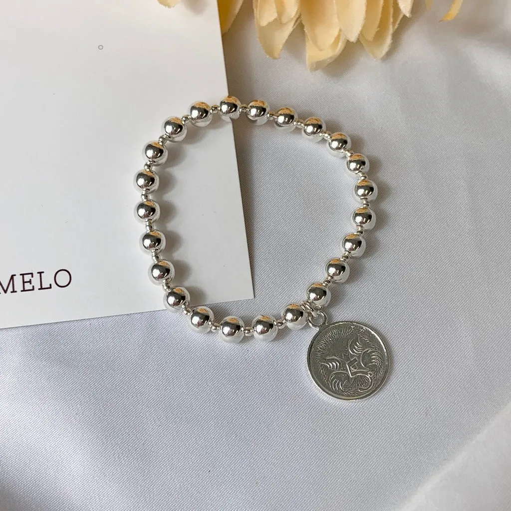 [Silver 925] All Sterling Silver Coin Bracelet