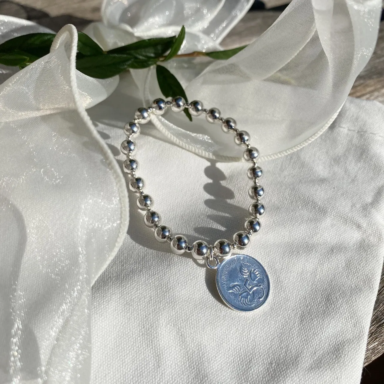 [Silver 925] All Sterling Silver Coin Bracelet