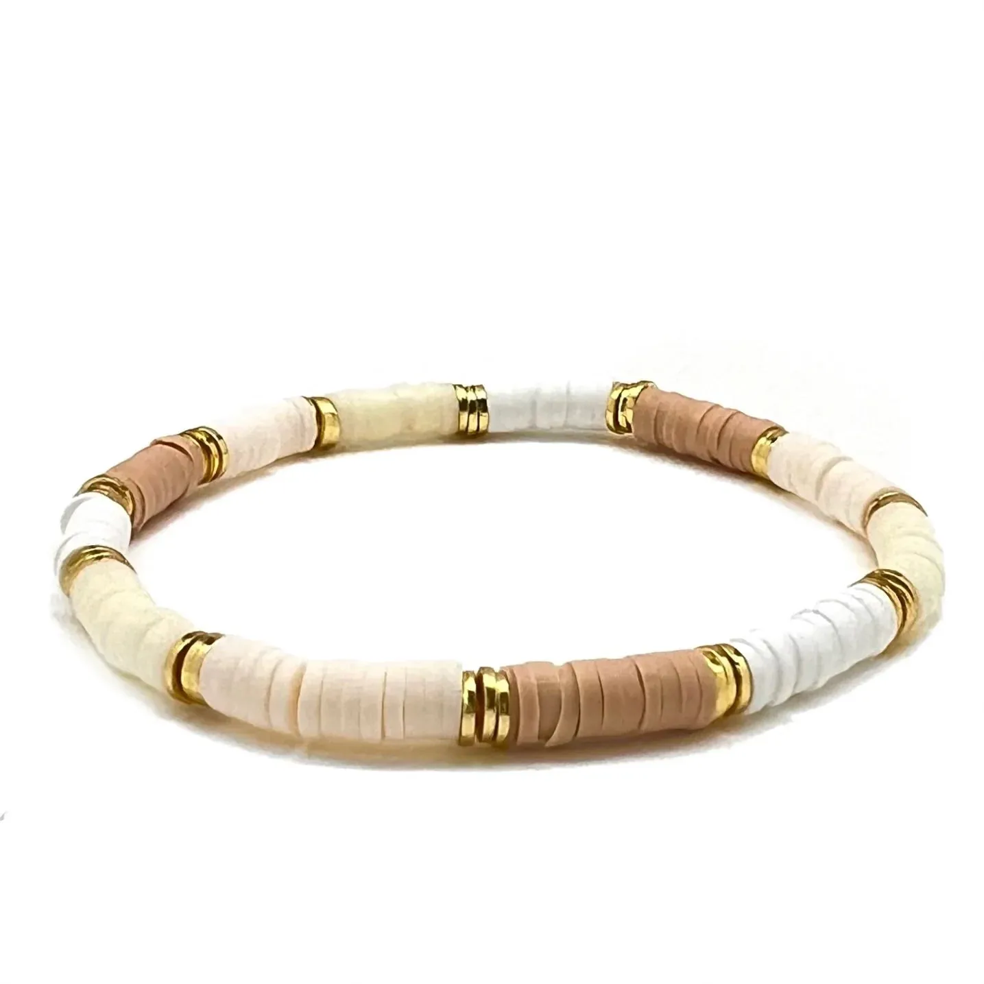 Silver Girl Mini Color Block Heishi Bracelet