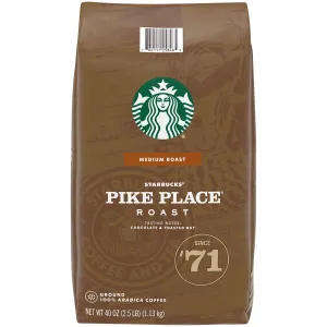 Starbucks Pike Place Medium Roast Ground Coffee (40 oz.) EXP DEC 2023