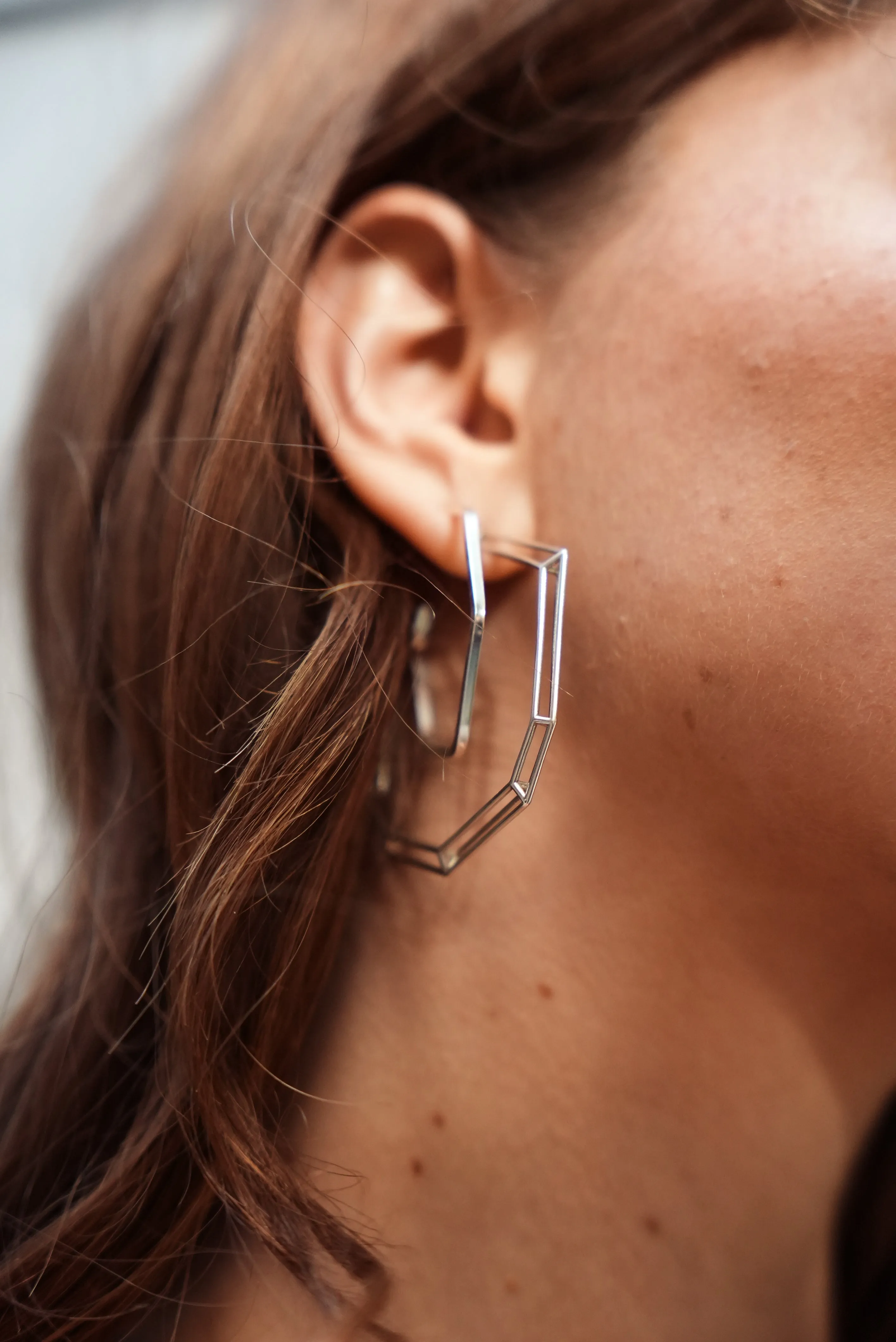 Sterling Silver "Strength Hoops" in Large
