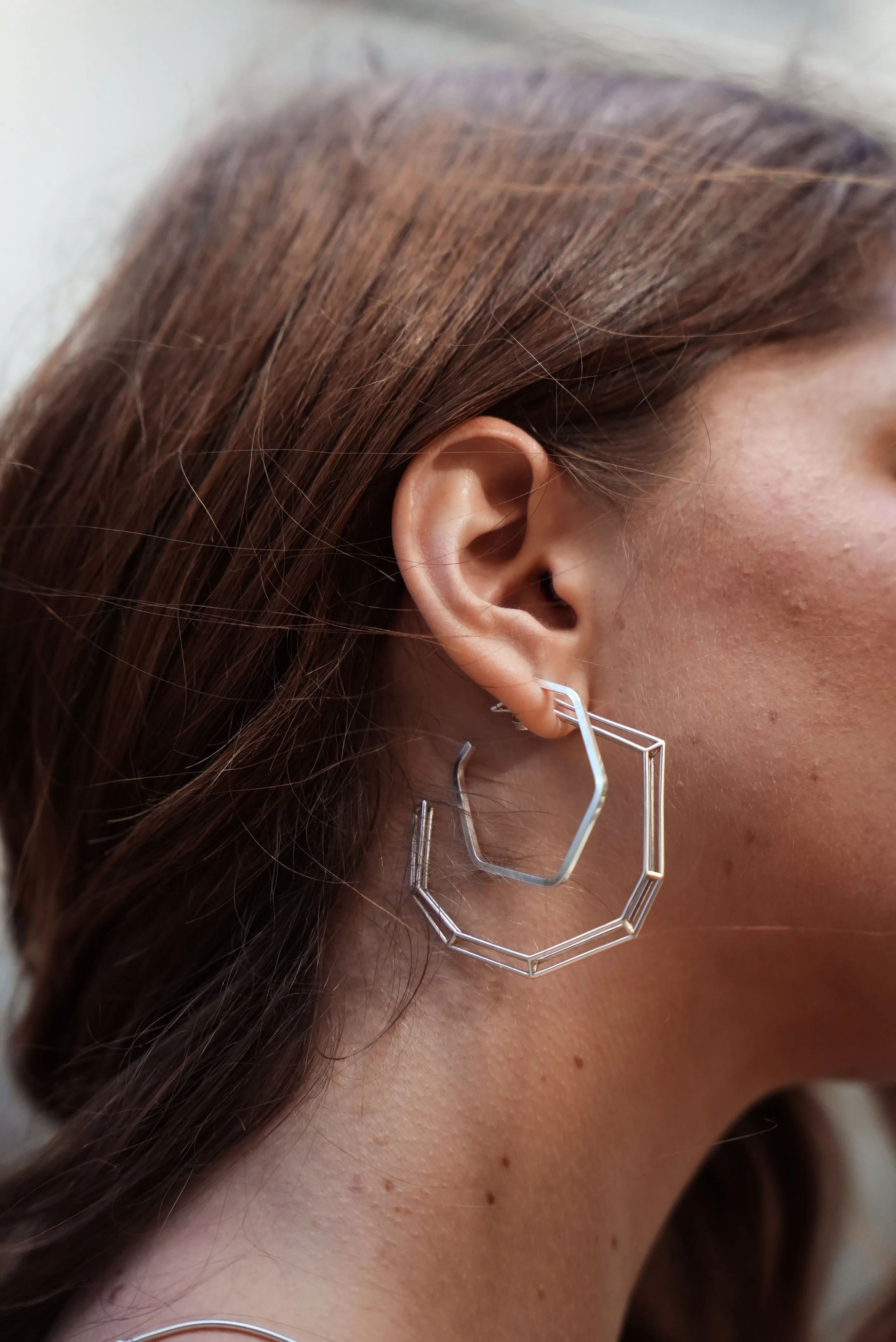 Sterling Silver "Strength Hoops" in Large