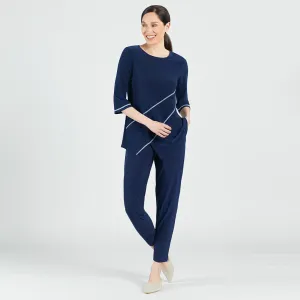 Stitch Line Angle Vent Tunic - Navy/White - Final Sale!