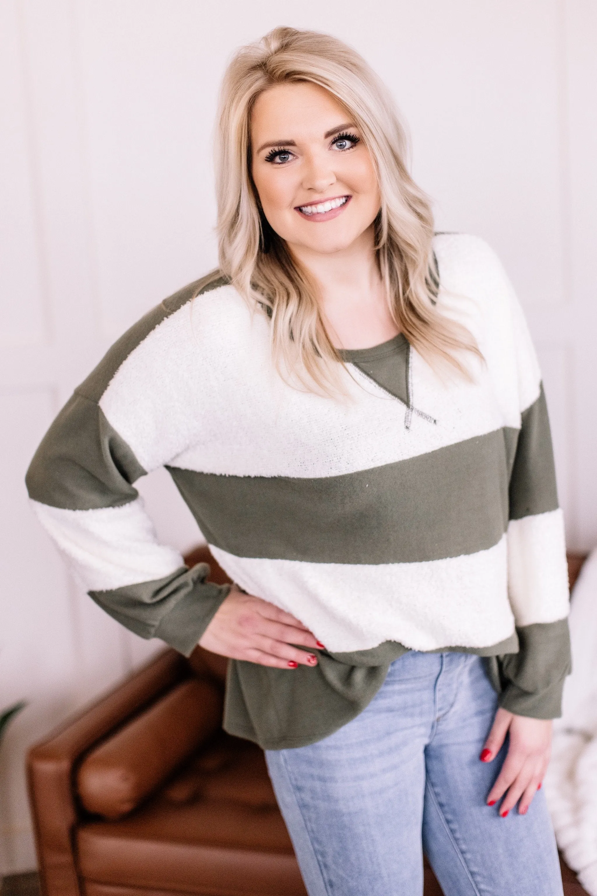 Stripe Right Color Block Top