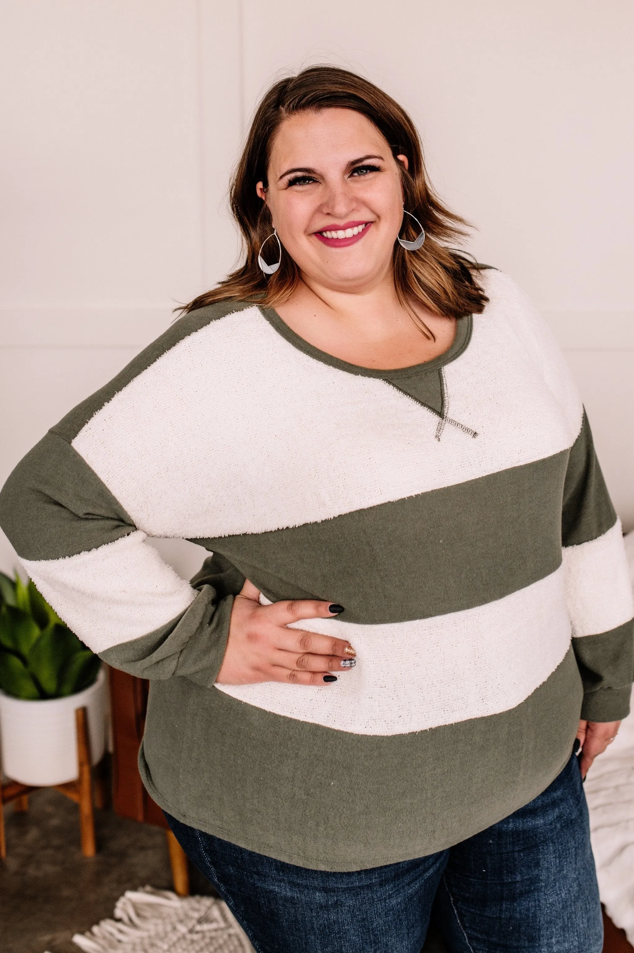 Stripe Right Color Block Top