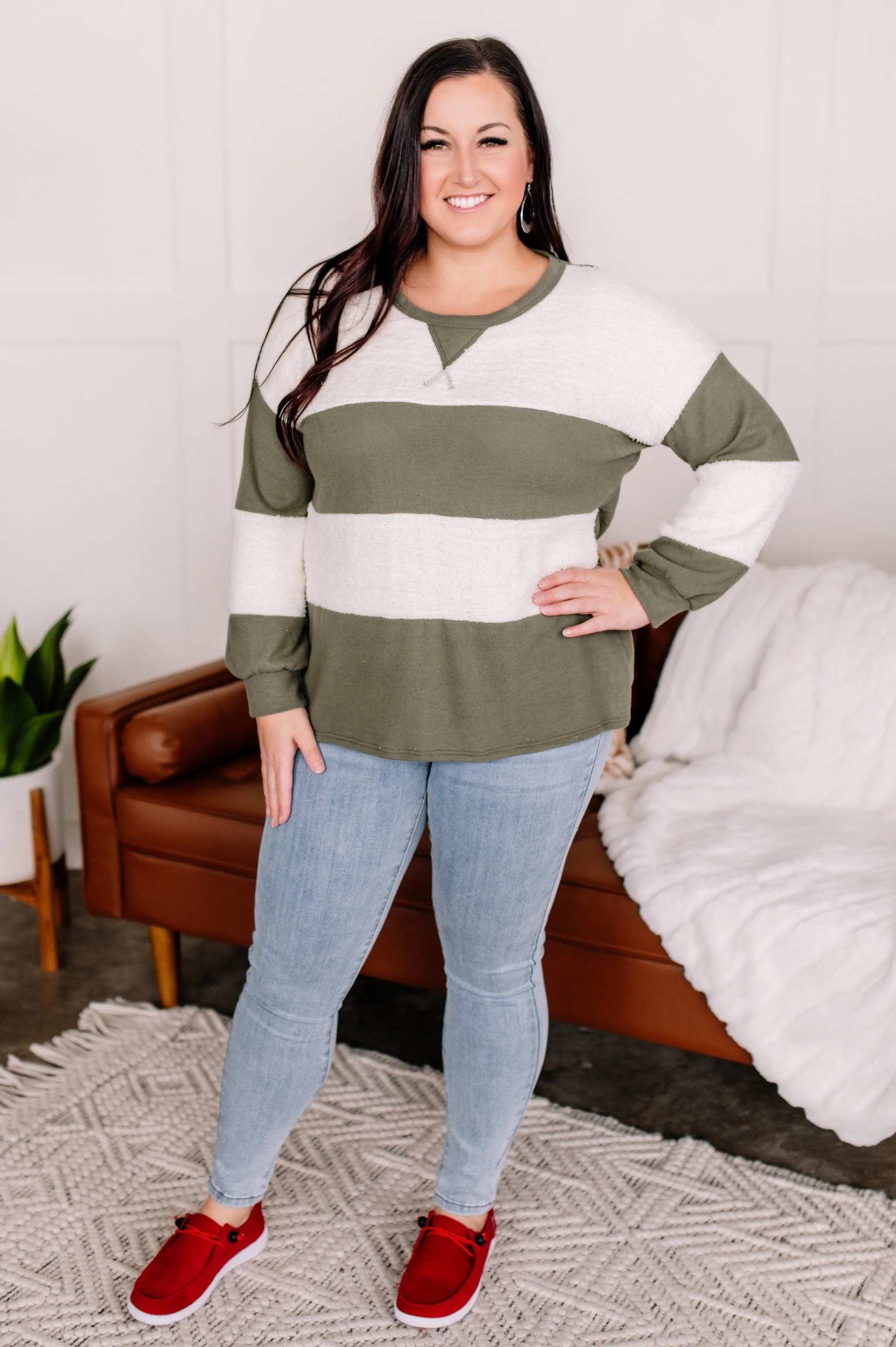 Stripe Right Color Block Top