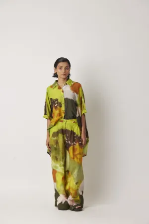 Summer Shirt Top Cotton Silk Orgey Asymetrical Hem Print-Food Art-Fashion Edit-Yc14T-94 Yc14Fa-04-Yavi
