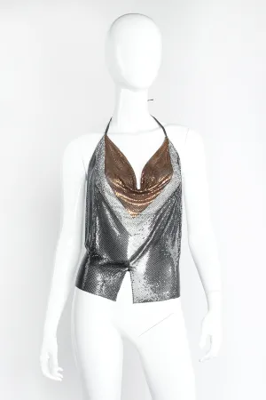 Swarovski Chevron Square Metal Mesh Halter