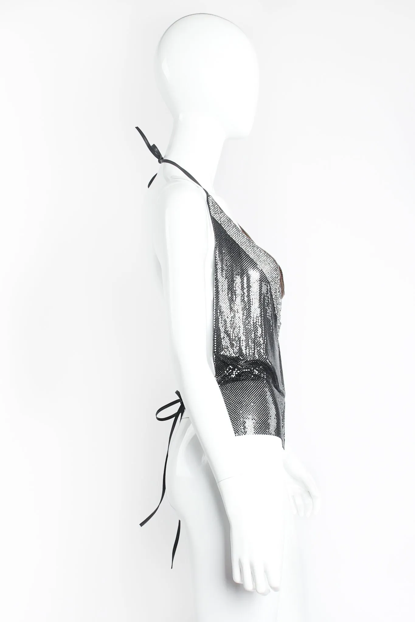 Swarovski Chevron Square Metal Mesh Halter