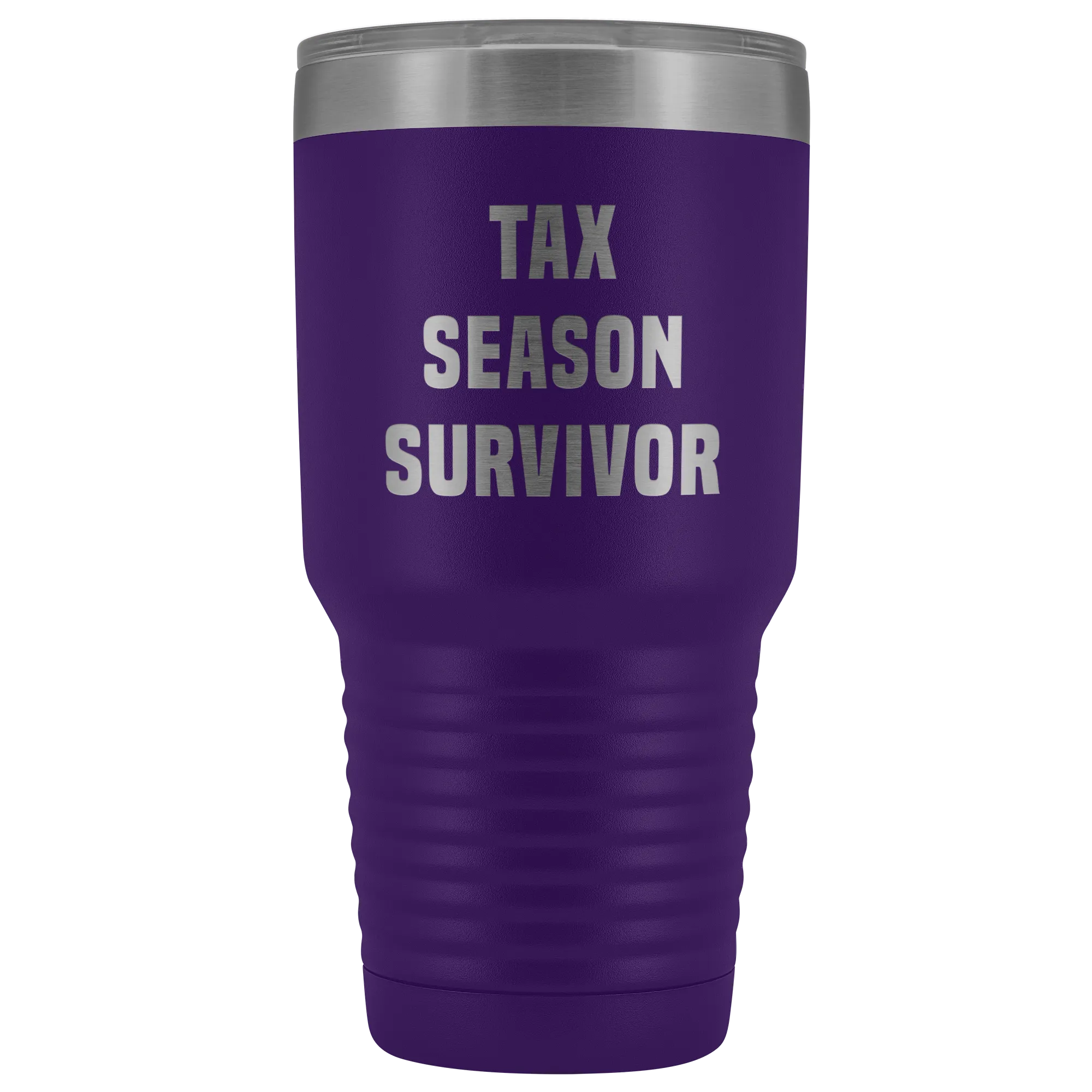 Tax Season Survivor Metal Accountant Mug Double Wall Vacuum Insulated Hot/Cold Travel Cup 30oz BPA Free