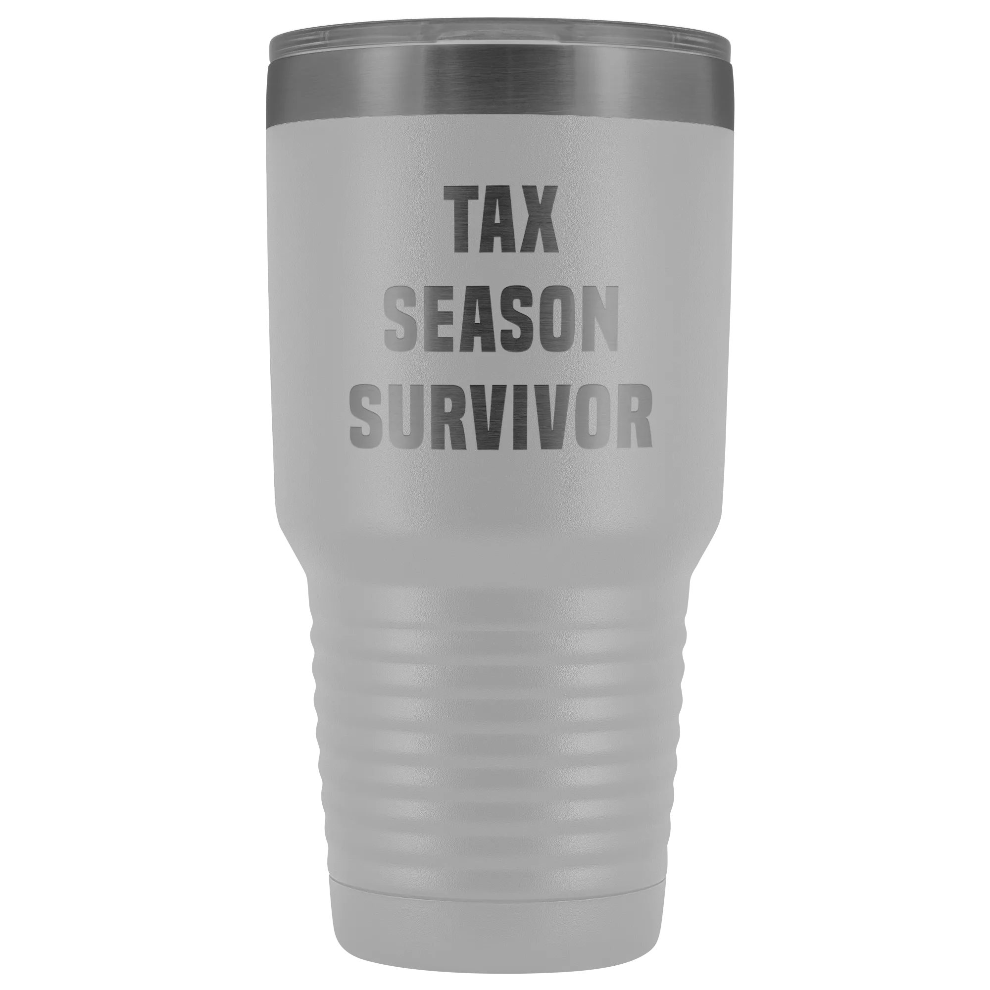 Tax Season Survivor Metal Accountant Mug Double Wall Vacuum Insulated Hot/Cold Travel Cup 30oz BPA Free
