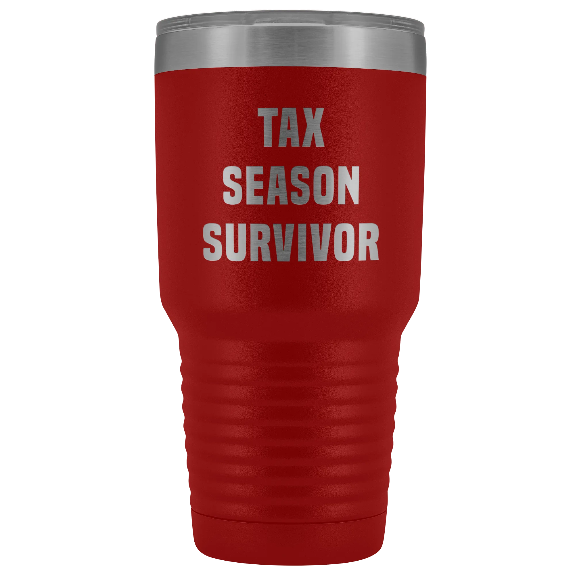 Tax Season Survivor Metal Accountant Mug Double Wall Vacuum Insulated Hot/Cold Travel Cup 30oz BPA Free