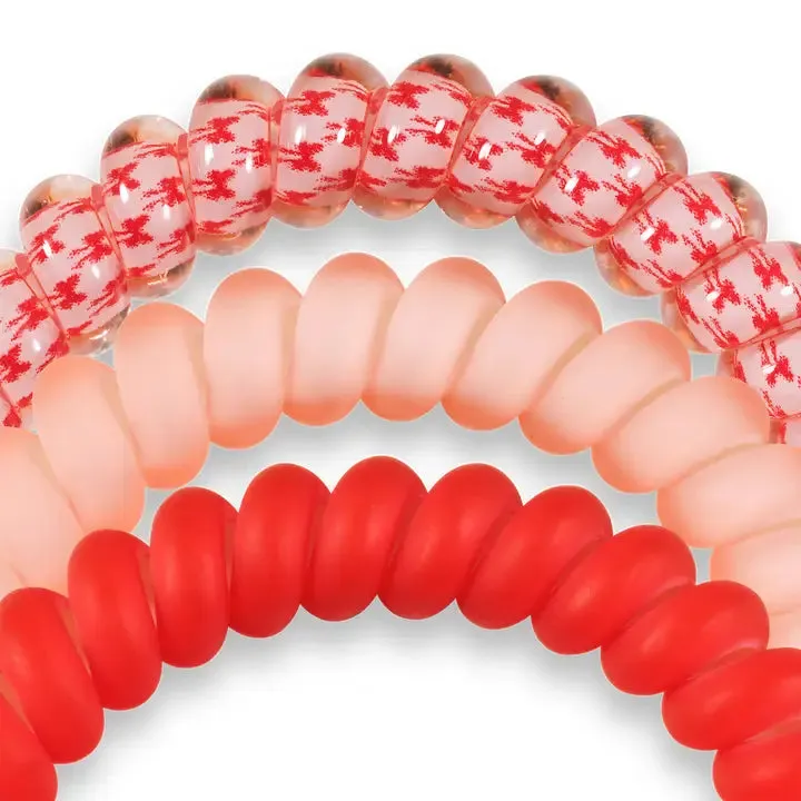 Teleties Talk To The Bow Small Hair Ties Pink/Red