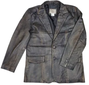 The "Carson" Distressed Brown Blazer Jacket CLOSEOUT