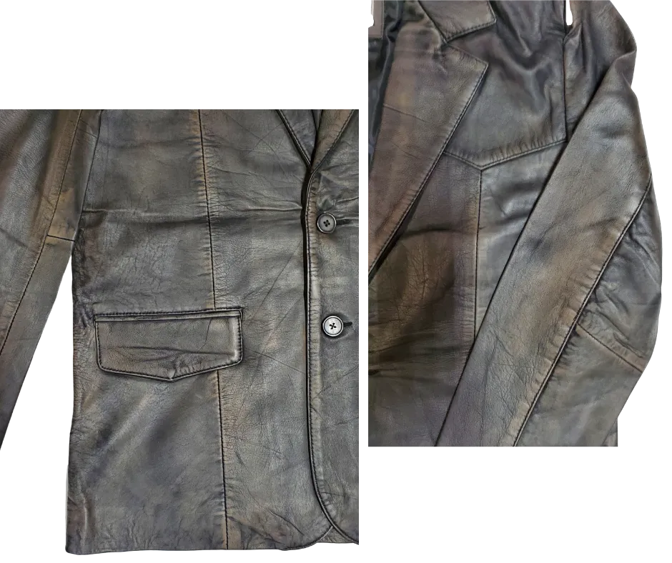 The "Carson" Distressed Brown Blazer Jacket CLOSEOUT