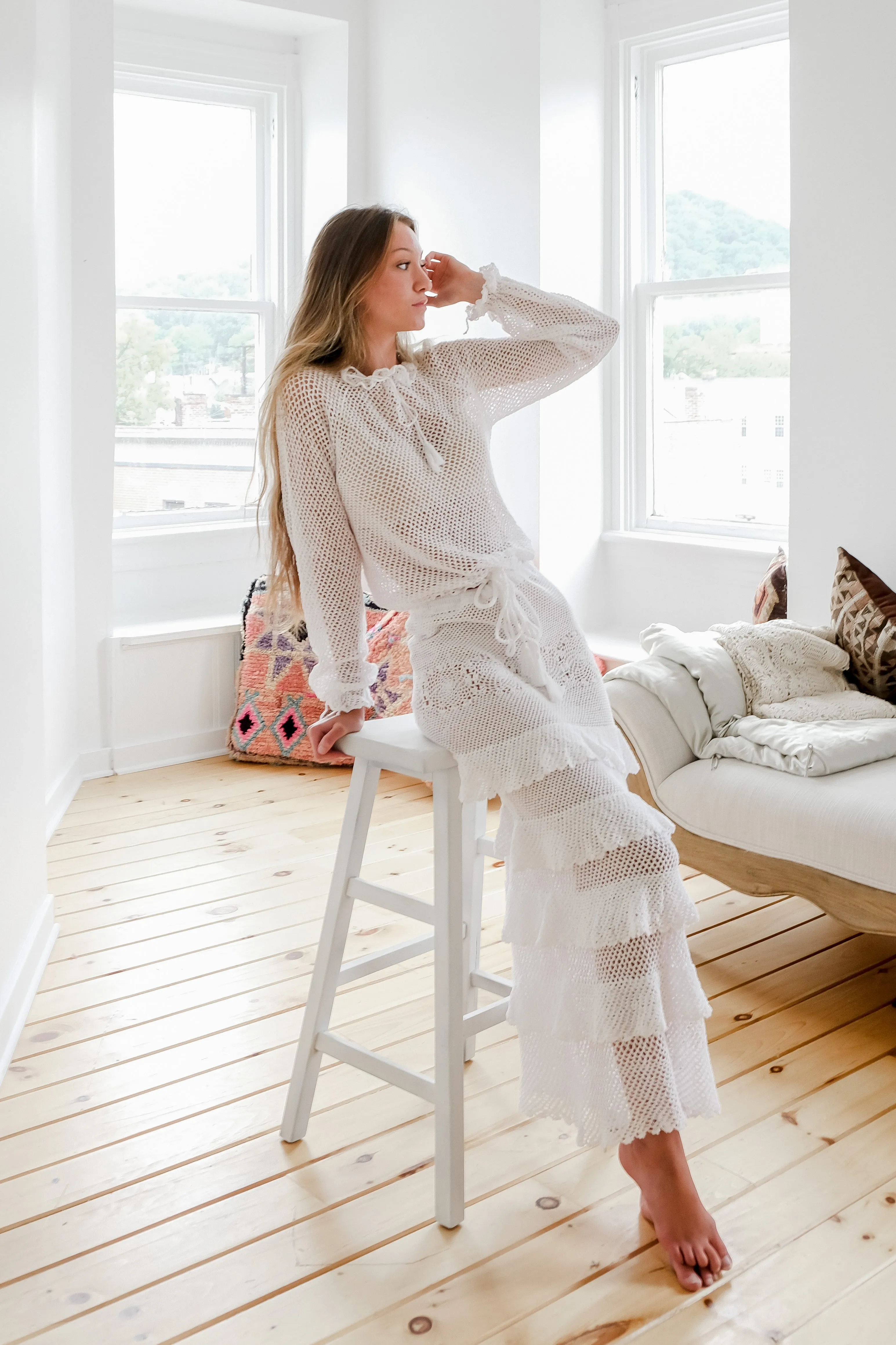 Tie Top in White