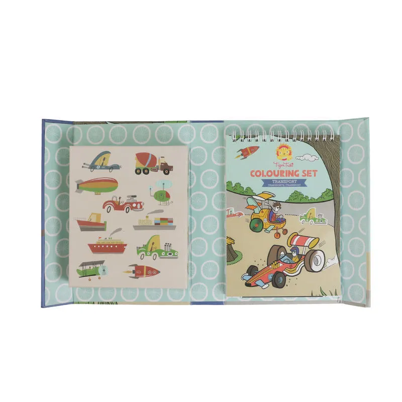 Tiger Tribe - Colouring Set - Transport - 4 