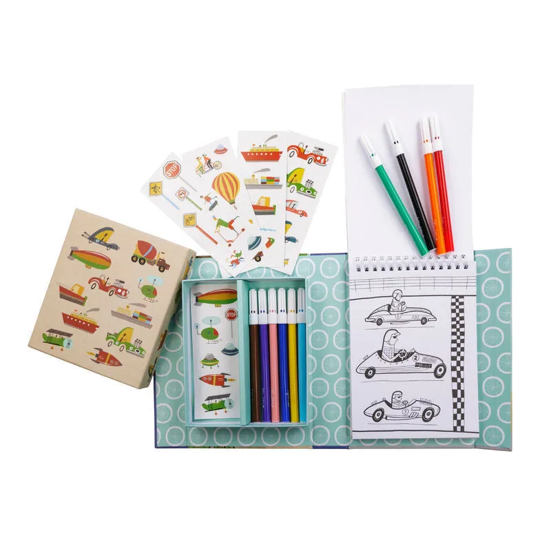 Tiger Tribe - Colouring Set - Transport - 4 