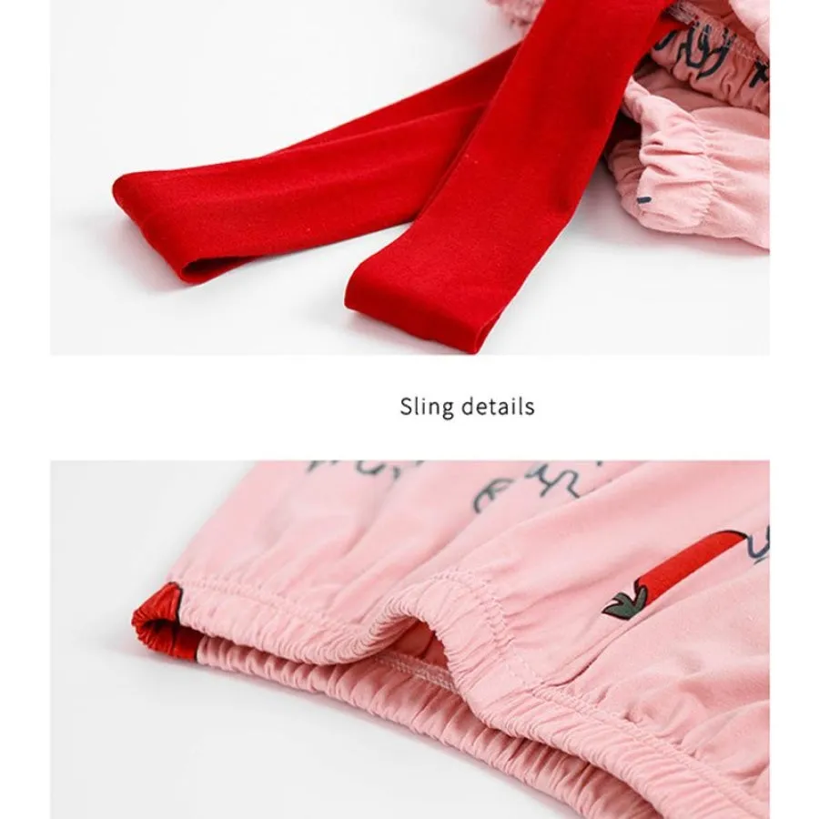 Tomato Letter Print Pajama 7 Pieces Set