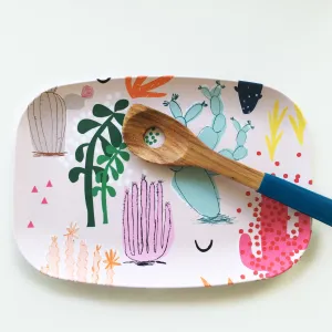 Tropical Cactus Garden 10” x 14” melamine platter
