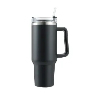 Tumbler With Handle 40 oz Travel Mug Straw Covers Cup with Lid Insulated Quencher Stainless Steel Water Iced Tea Coffee Gift