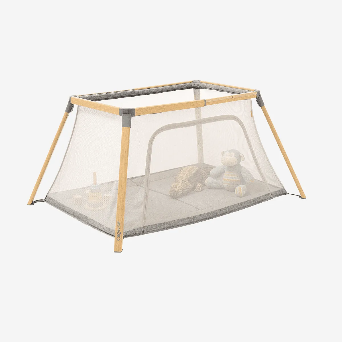 Tutti Bambini CoZee Go 3-in-1 Bassinet, Travel Cot & Playpen - Oak/Charcoal