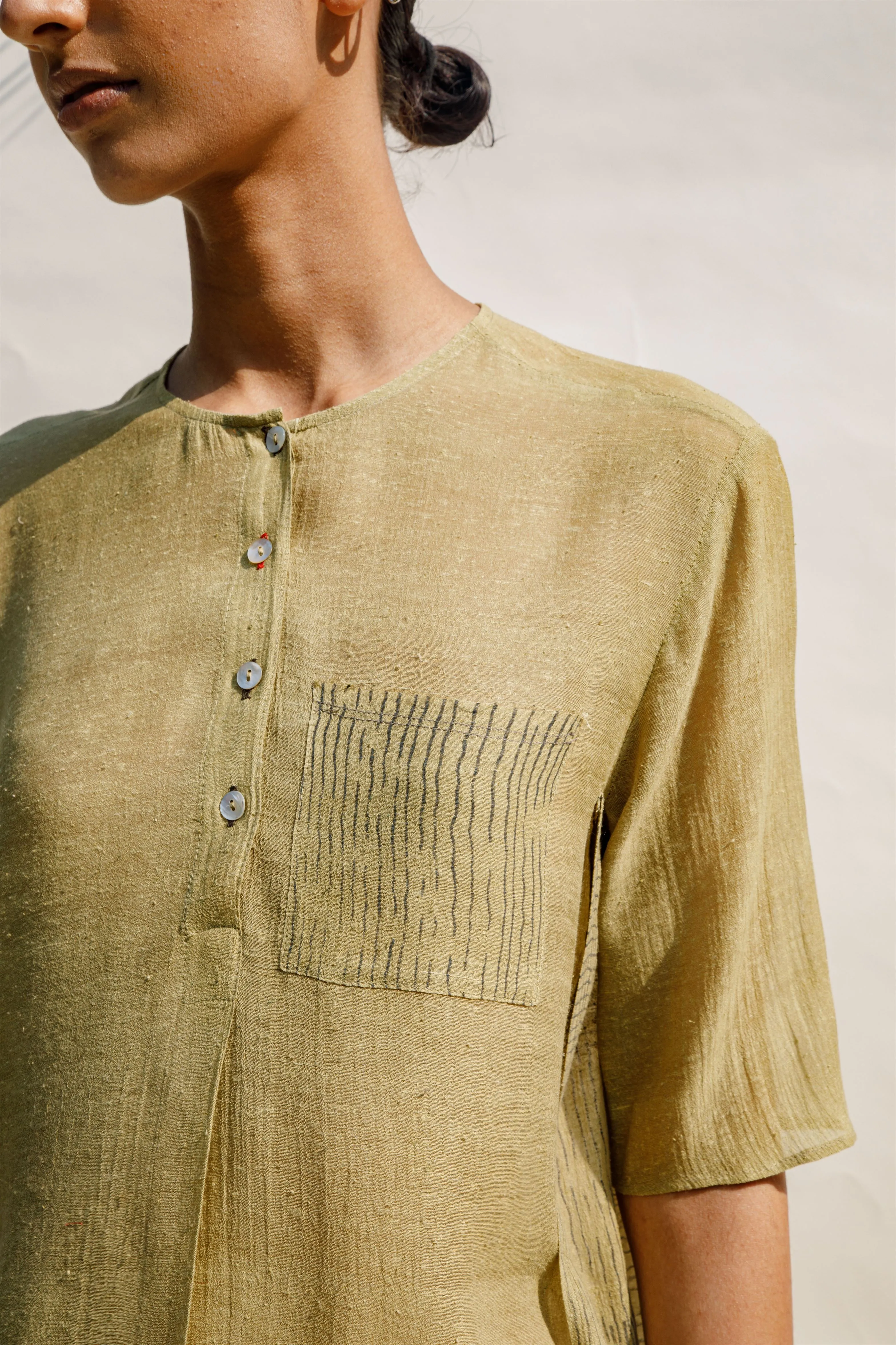 Urvashi Kaur   I   Lantao TOP VISTA TOP matka silk Ochre TESSELLATE- 72