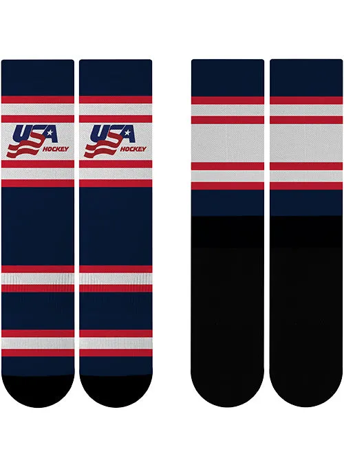 USA Hockey Stripe Sock