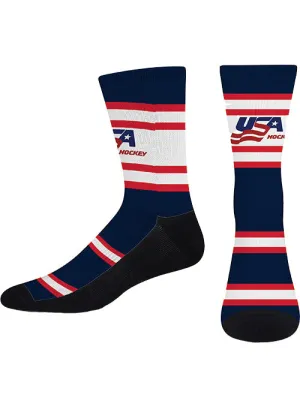 USA Hockey Stripe Sock