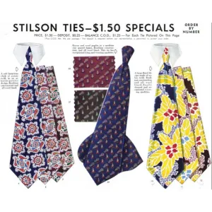 Vintage Stilson Mens Tie Ad 1940S 8X11