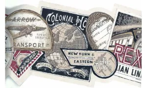 Vintage Travel Tags NM6794B Wallpaper Border