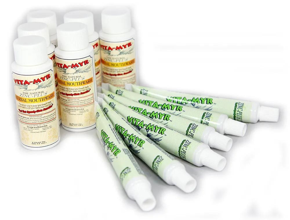 Vita-Myr - 12 Pack (6 6) Travel Size Mouthwash & XTRA Toothpaste On-The-Go Oral Care Kit