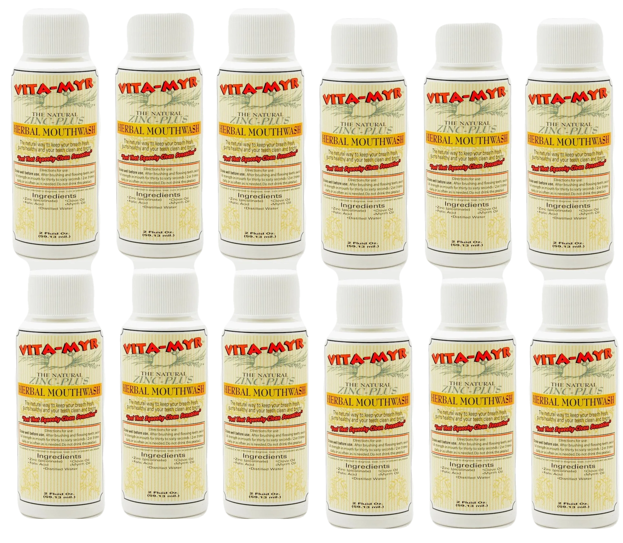 Vita-Myr Herbal Travel 12 Pack Mouthwash -  2 Oz On-The-Go