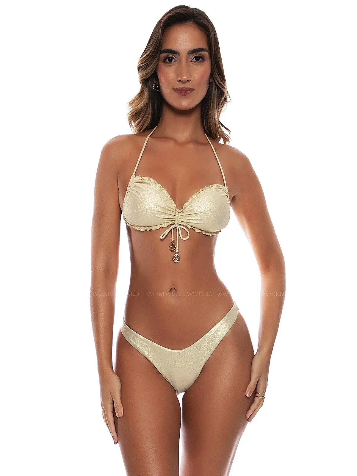 Wavey Tunnel Bandeau-High Leg Bikini