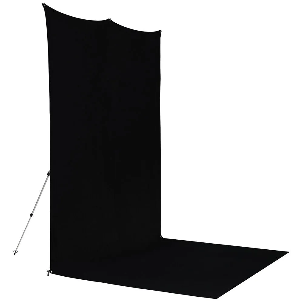 Westcott X-Drop Pro Fabric Backdrop Sweep Kit | Rich Black, 8 x 13'