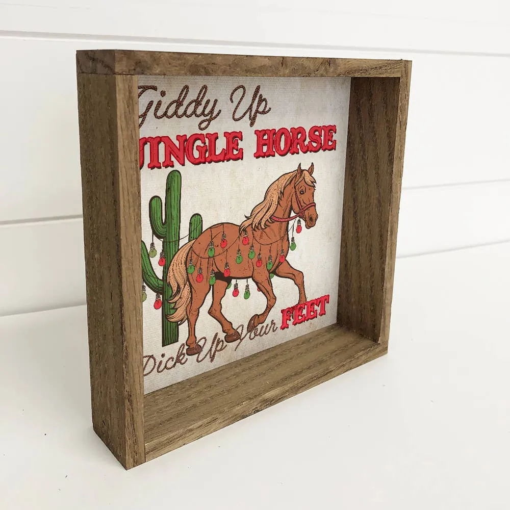 Western Giddy Up Jingle Horse Canvas Art