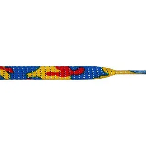 Wholesale Glitter Flat 3/8" - Colorful Camouflage (12 Pair Pack) Shoelaces