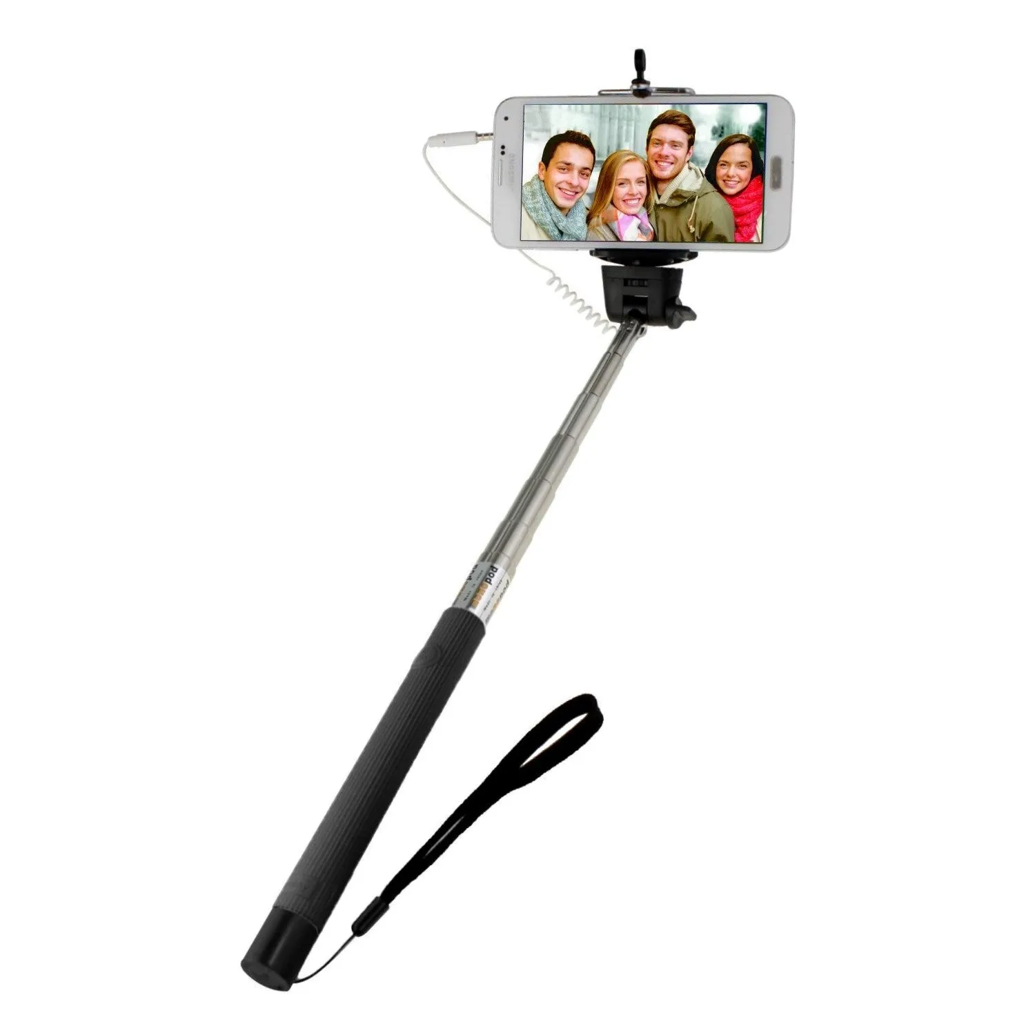 Wired Monopod Selfie Stick - BLACK