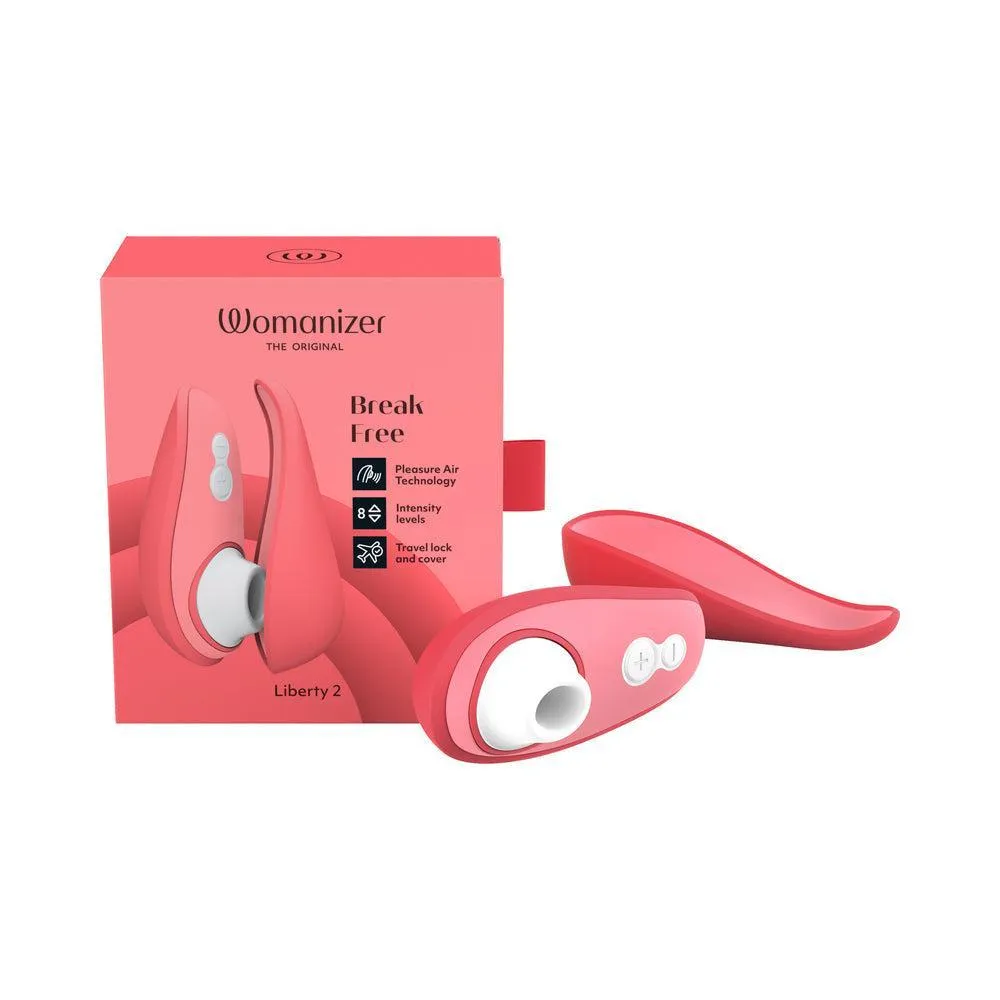 Womanizer Liberty 2 Pleasure Air Travel Sized Clitoral Stimulator - Rose
