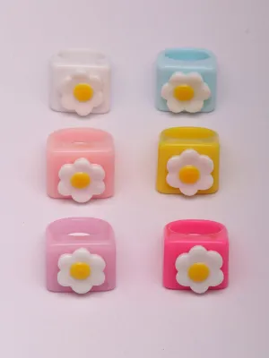 WOMEN'S FASHION MULTI COLOR FLOWER RINGS