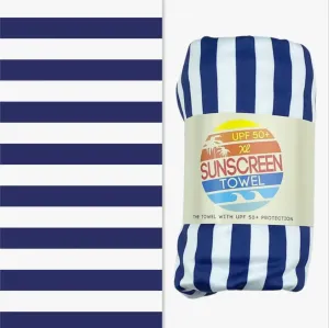Xl Upf 50  Sunscreen Towel (Navy Stripe)
