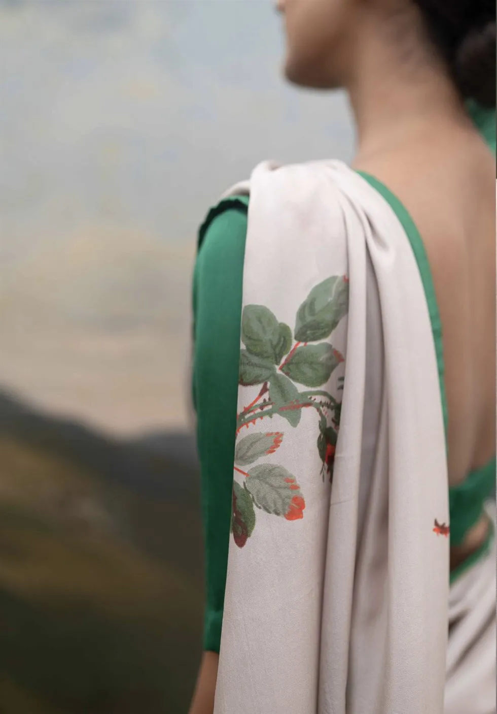 Yam   I   Lucignano Gulkand Saree SAREE Blouse Not Included PURE SILK EGGSHELL WHITE An Indian Summer YAMSR03