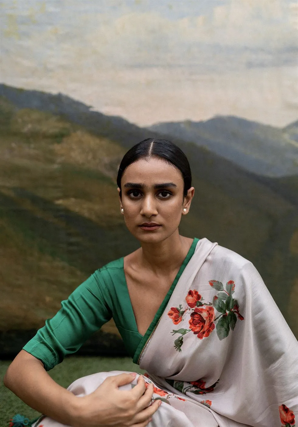 Yam   I   Lucignano Gulkand Saree SAREE Blouse Not Included PURE SILK EGGSHELL WHITE An Indian Summer YAMSR03