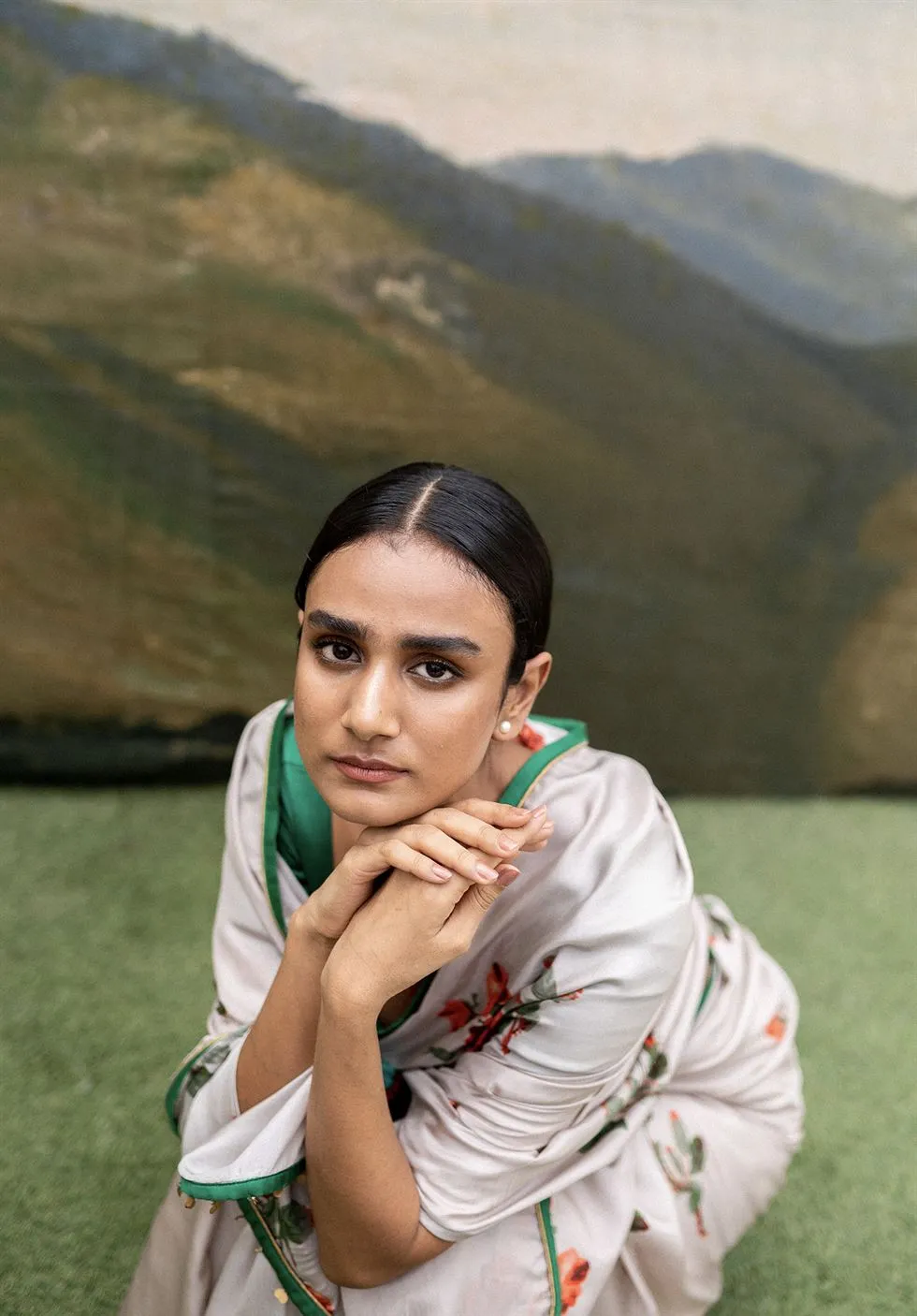 Yam   I   Lucignano Gulkand Saree SAREE Blouse Not Included PURE SILK EGGSHELL WHITE An Indian Summer YAMSR03