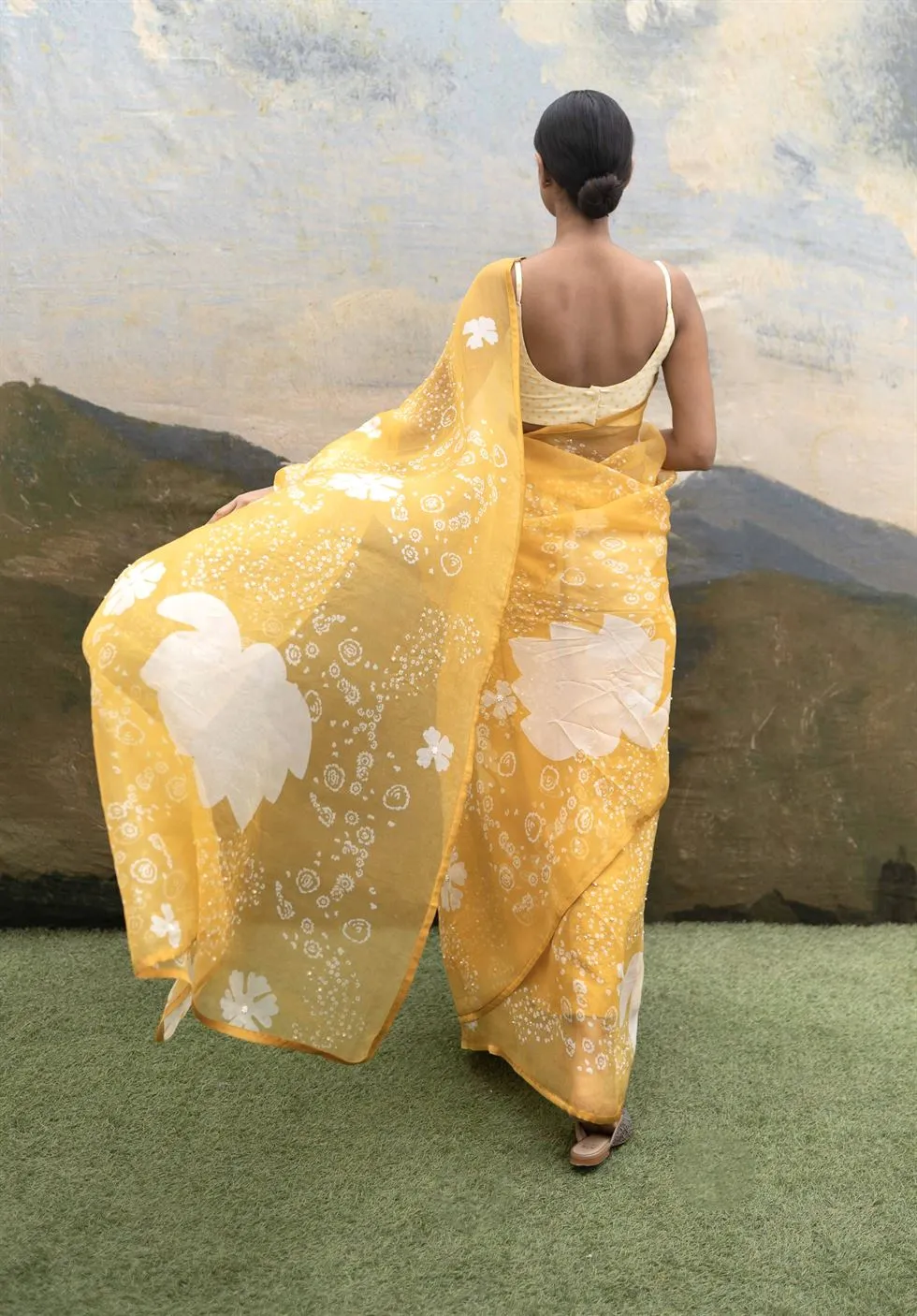 Yam   I   Tuscany Ophelia Saree SAREE Blouse Not Included SILK ORGANZA YELLOW An Indian Summer YAMSR02