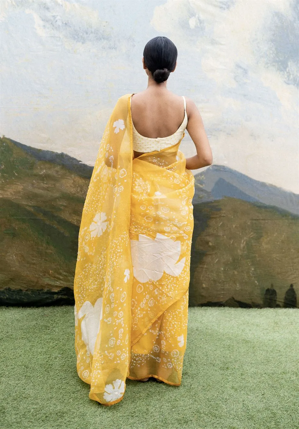 Yam   I   Tuscany Ophelia Saree SAREE Blouse Not Included SILK ORGANZA YELLOW An Indian Summer YAMSR02