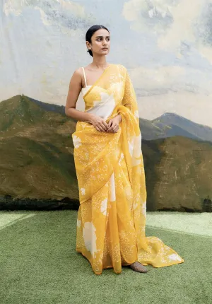 Yam   I   Tuscany Ophelia Saree SAREE Blouse Not Included SILK ORGANZA YELLOW An Indian Summer YAMSR02