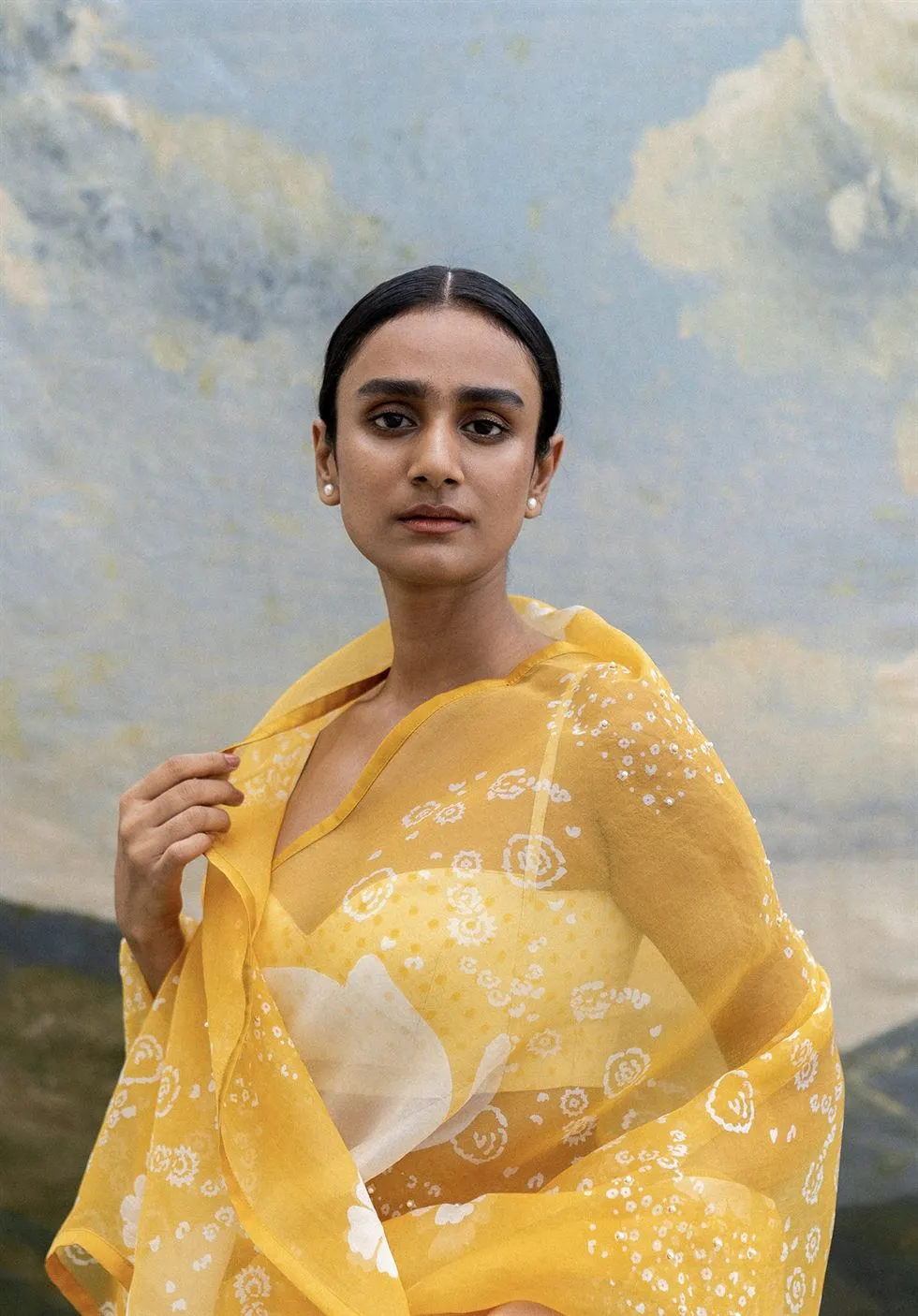 Yam   I   Tuscany Ophelia Saree SAREE Blouse Not Included SILK ORGANZA YELLOW An Indian Summer YAMSR02