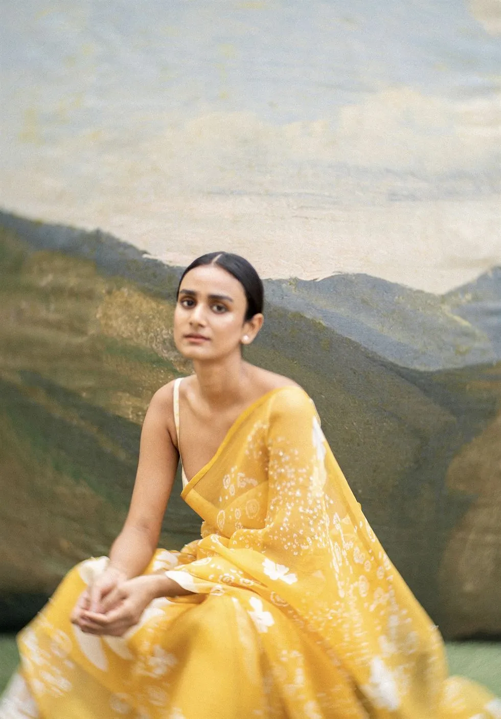 Yam   I   Tuscany Ophelia Saree SAREE Blouse Not Included SILK ORGANZA YELLOW An Indian Summer YAMSR02